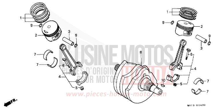 CRANK SHAFT/PISTON for Africa Twin 750 SPACE BLUE (PB136I) from 1992